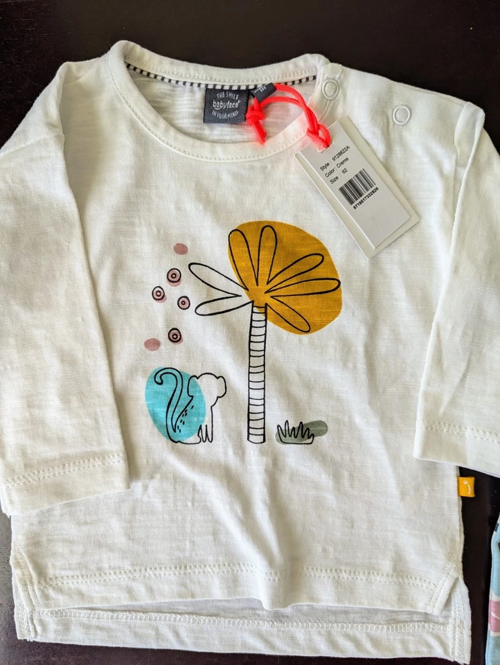 Babyface новорожденного наряд 3 месяцев футболка с длинным рукавом крем и брюки новом - Изображение 2 из 3