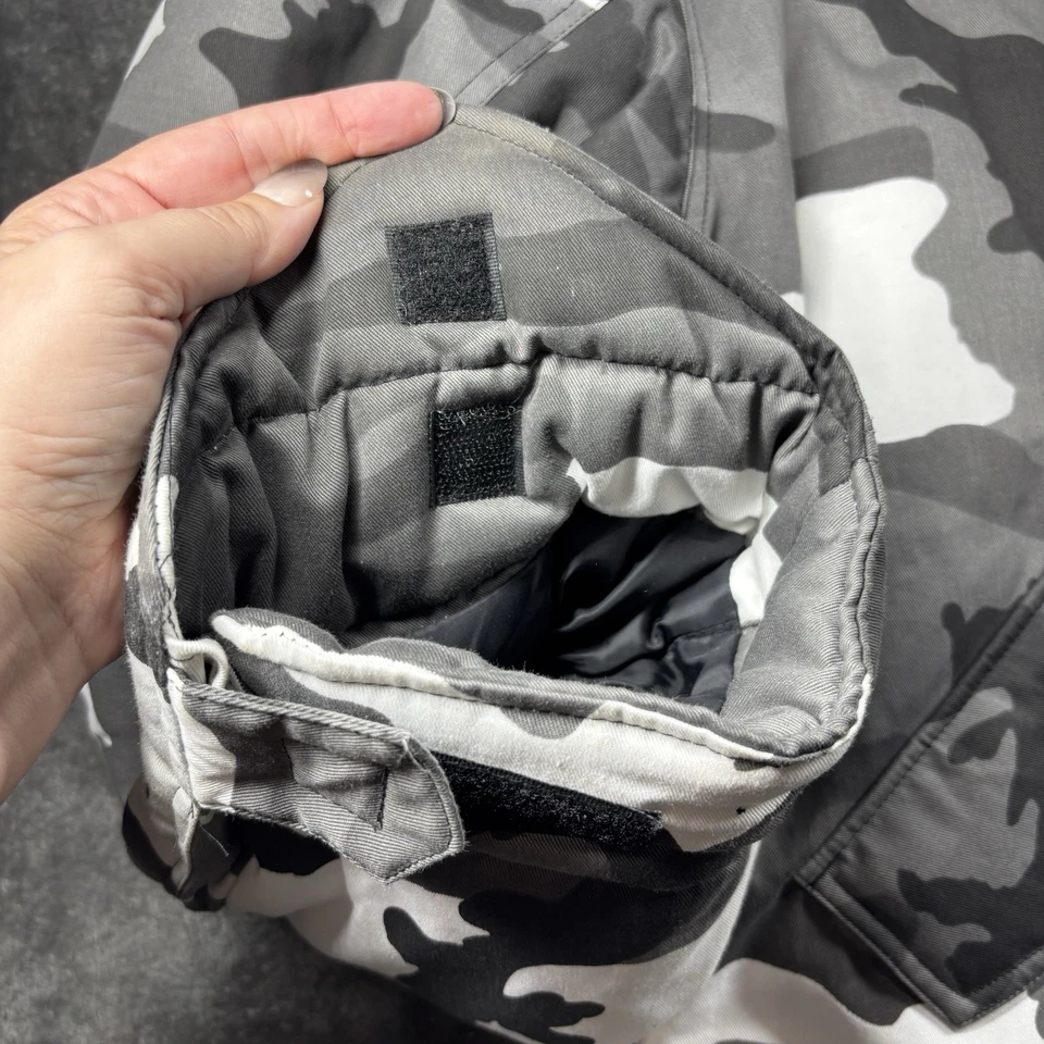 Regal Wear Men Army Poncho Jacket Coat Vintage NWT Gray Camo Fur Hood 4XL C21 - Image 3 of 4