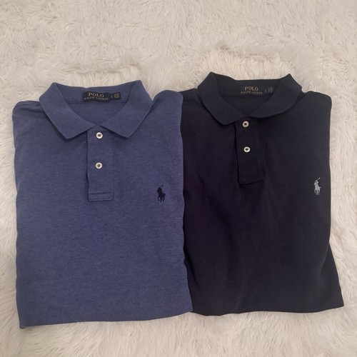Polo Ralph Lauren Mens 2 Large Blue/dark blueShort Sleeve Collared Polo Shirt