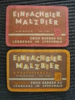 *** Lübben brewery E. Babben GDR 2 old beer labels MDN ***