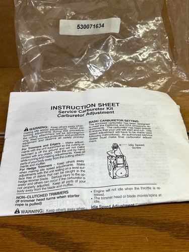 530071634 Poulan carburetor Husqvarna PE550 GE21 PP135 358797750 35877310 edger - Picture 10 of 10