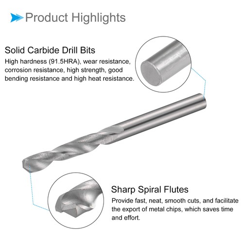 3.05mm Carbide Precision Mini Twist Drill Bits for Alloy Steel Metal 2-Pieces - Bild 5 von 6