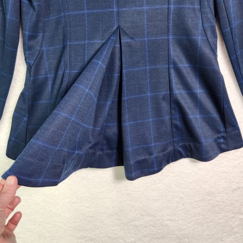 Cabi Sunset Kiss Windowpane Blazer 5425 Sz 8 Button Blue Academia Preppy Career - Picture 17 of 20