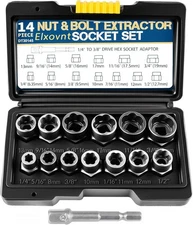 14pcs 3/8  Drive Impact Bolt Extractor Set Nut Remover Extraction Socket Cr-MO