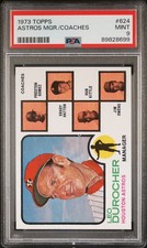 1973 TOPPS #624 ASTROS MGR./COACHES PSA 9