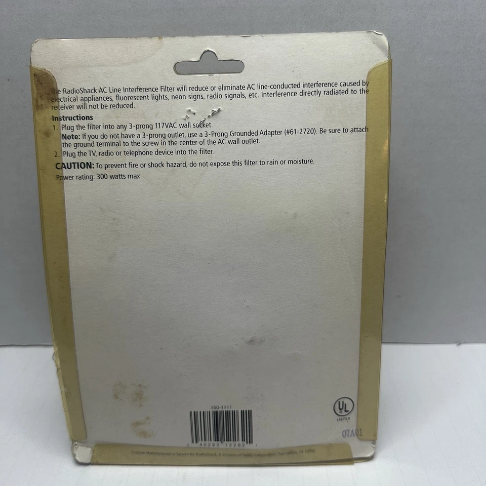 Radio Shack RadioShack  AC Line Interference Filter 15 1111B 117V 300W NOS - Image 4 of 4