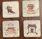 Flowers Jugs Boots Designs Country Kitchen Marble ? Coffee Coaster Mats x 4 