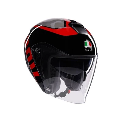 Casque Jet Moto AGV IRIDES VALENZA Gris Noir Rouge Double Visière Pare-Soleil - Photo 1/4