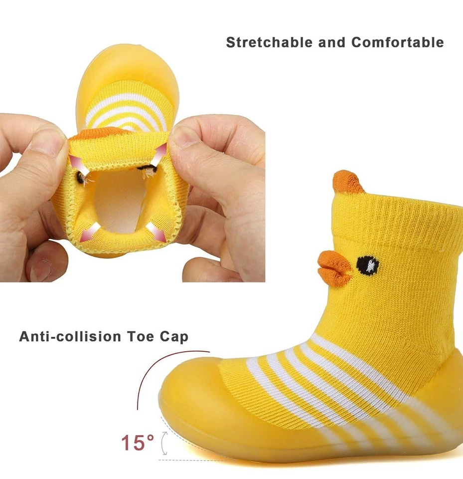 Pato Bebé Calcetín Zapatos Niño Pequeño Zapatilla de Piso Infantil Niños o Niñas, Antideslizante 26-27 Foto 4 de 4