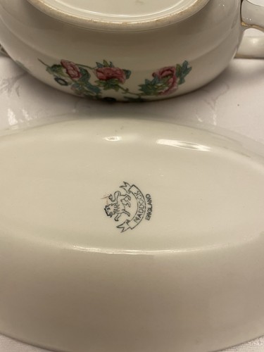 Árbol indio Maddock England vintage 8"" bote de salsa y placa base artículos de restaurante - Imagen 4 de 10