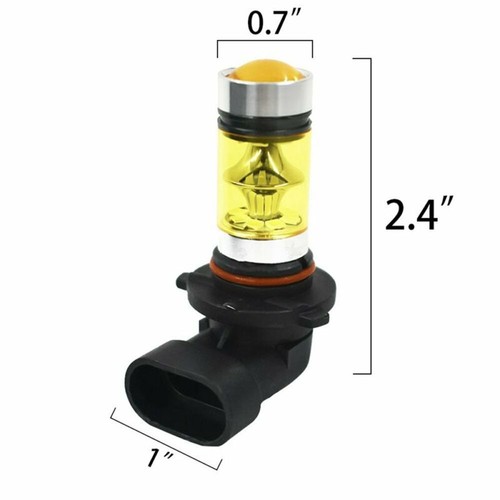 2pcs HB4 LED Fog Lights Bulb Kit 100W Daytime Running Lamps 3000K Yellow 1600LM - Picture 5 of 8
