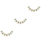 Set of 3 Pennant Bunting Garland Christams Flag Banner Burlap Pre Stringed