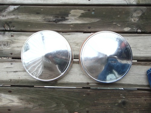 2 Vintage Chevrolet Nova Chevelle Camaro 10-3/4" OD Hub Wheel Caps Dog Dish - Picture 1 of 6