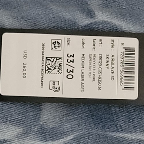 NWT G-Star Raw Jeans Mens 33x30 Blue 3-D Airblaze Skinny Jeans $260 Retail - Picture 15 of 15