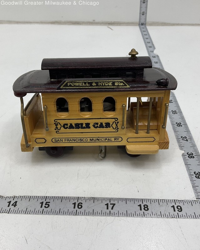 San Francisco Cable Car Powell And Hyde Wooden Train Collectible In