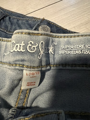 LOTE DE PANTALONES CORTOS VAQUEROS TARGET CAT AND JACK ART CLASS XL GRANDES 10-12 14 RAYAS ESTRELLAS NUEVOS - Imagen 4 de 7
