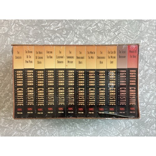 Agatha Christie Collection VHS 12 Tape Rare Box Set Pacific Arts Video Sealed - Picture 2 of 5