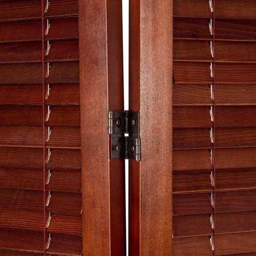 6 ft. Tall Adjustable Shutter Room Divider Walnut 3 Panel - Picture 5 of 6