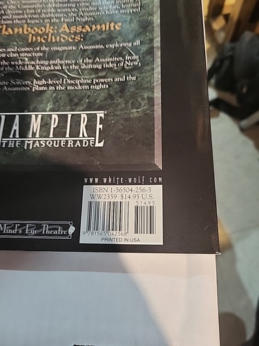 Vintage Clanbook Assamite Vampire the Masquerade White Wolf 🐺 2000 Role Playing - Picture 10 of 10