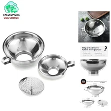 Stainless Steel Canning Funnel Set - 3 Sizes for Every Kitchen Need