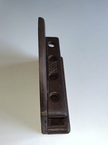 Heavy Vintage Wooden Pipe Rack Holds 4 Pipes Hinged Art Nouveau? Carved Dark - Picture 6 of 15