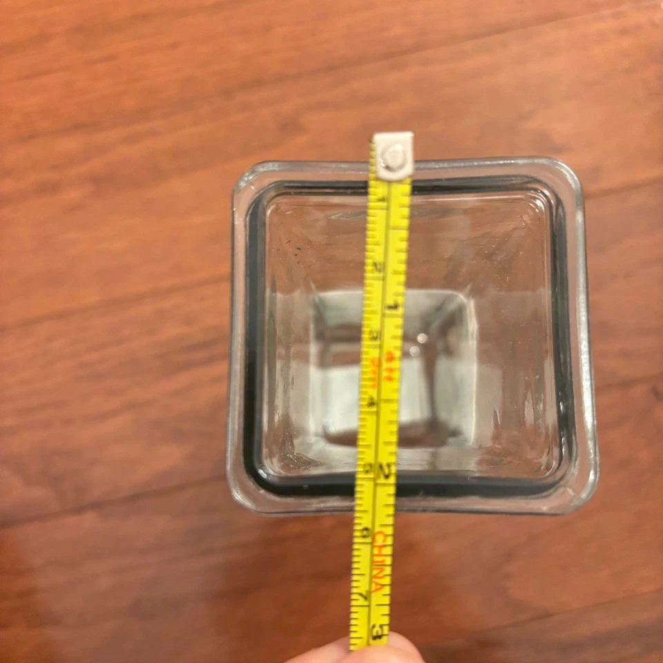 Vaso quadrado de vidro transparente decoração para casa acento decoração arco rosa peça central chá de bebê - Imagem 2 de 4