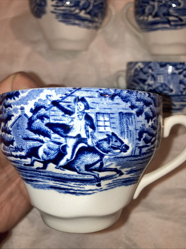 Vintage Liberty Blue Tasse Historische Kolonialszenen Paul Revere - Bild 3 von 3
