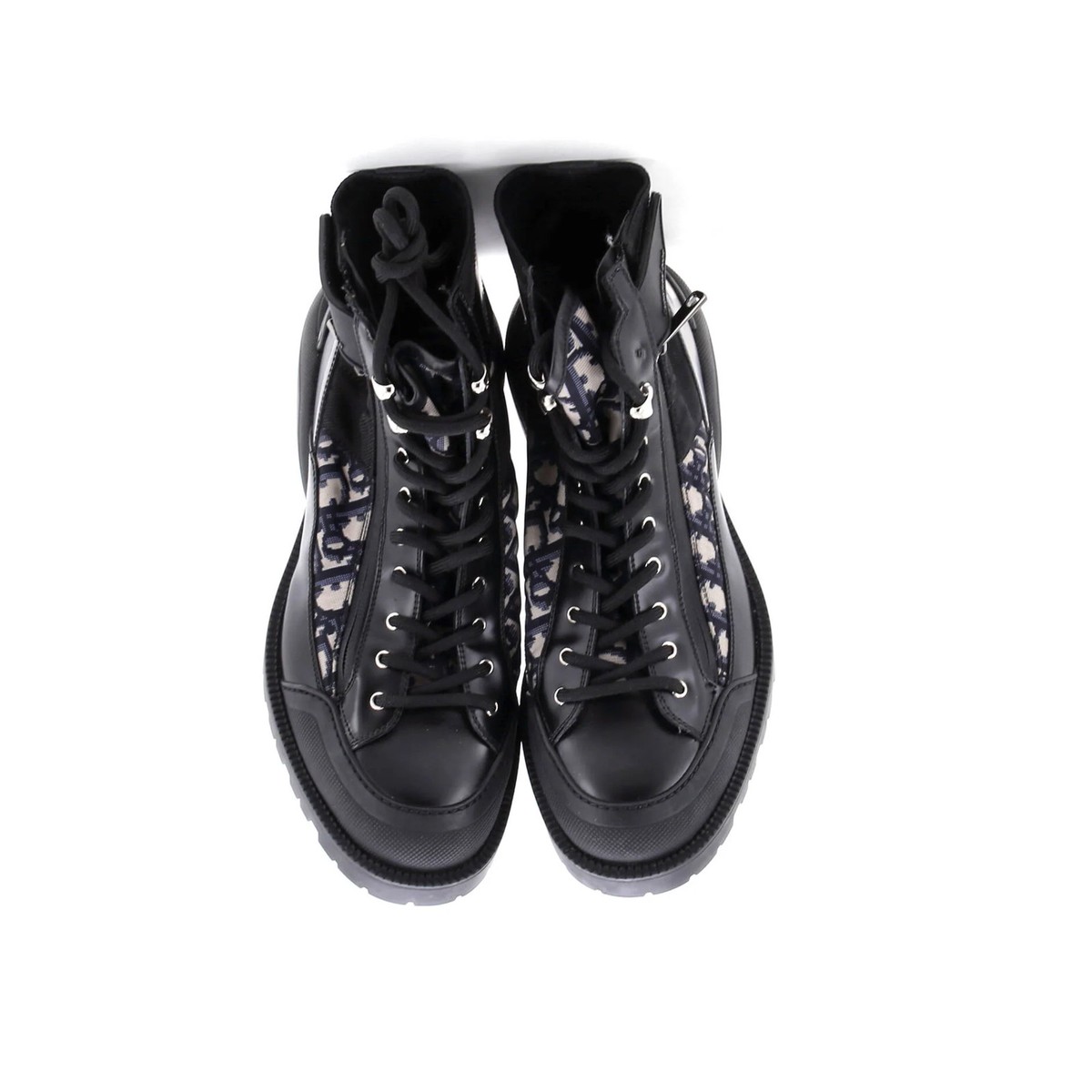Christian Dior Men's Side Zip Ankle Combat Boots Leather