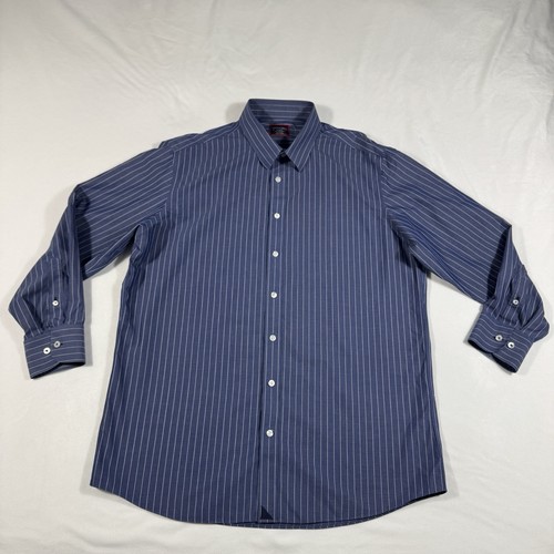 UNTUCKit Gilford WF Shirt Mens X-Large Tall Navy Blue Striped LS Button Up EUC - Picture 3 of 10
