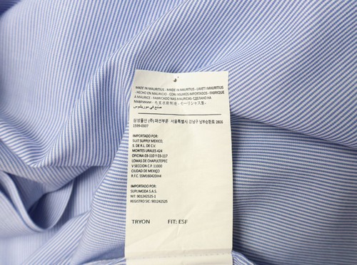 Suitsupply Try On Extra Slim Fit Camisa Formal Hombre 45-7/17 3/4L Azul Rayas - Imagen 7 de 10