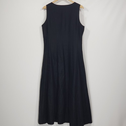 Orvis Black Linen Sleeveless Long Maxi Dress Size 14 - Bild 3 von 3