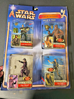Star Wars 2002 Attack Of The Clones 4 PACK Action Figures! Sealed NIB