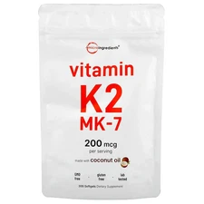 Vitamin K2, MK-7, 200 mcg, 300 Softgels