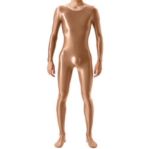 Herren Glanzsatin Wetlook Bodystocking Bodysuit Catsuit Body Overall Strumpfhose - Picture 20 of 25