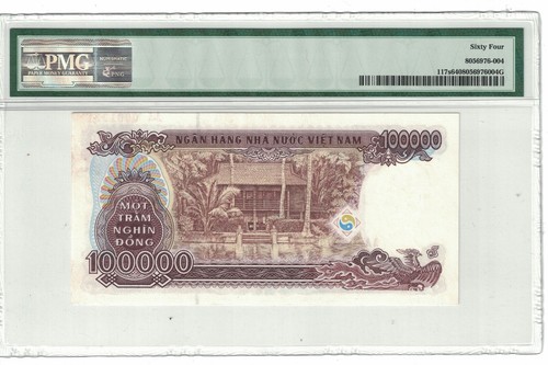 VIETNAM - SPECIMEN 100,000 DONG 1994 PICK# 117s PMG: 64 UNC. #PL2001 - Picture 2 of 2