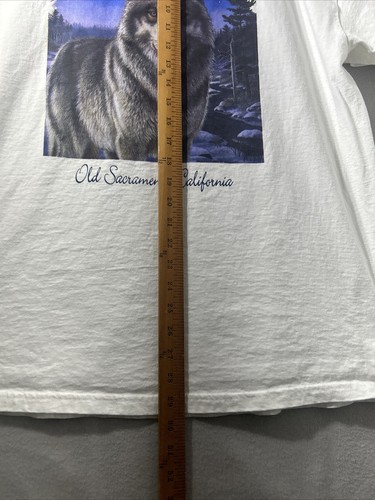 vintage 90s WOLF T-Shirt Size XL nature wild animal Old Sacramento CALIFORNIA - Picture 11 of 18