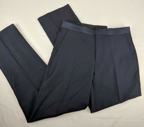 Ryan Seacrest Distinction Mens Pant sz 30x30 Blue Wool Slim Fit Tux Trouser NWT - Picture 4 of 9