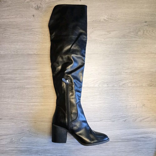 BP NEW Womens Luke Over-the-Knee Faux Leather Black Tall Boot S 6 Whimsigoth Y2K - Picture 5 of 13