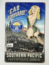 Southern Lines Pacific Metal Sign Articulated Locomotive 17'' x 11 ''