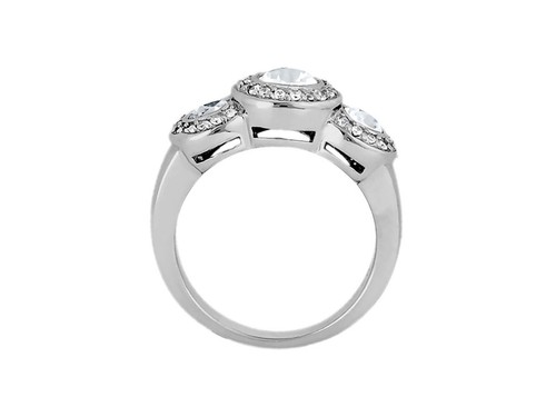 1.25Ct Round Cut Diamond Triple Halo Engagement Ring 950 Platinum G SI1 - Picture 3 of 3