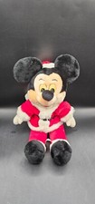 Vintage Disney Mickey Mouse Plush - Santa Christmas - READ