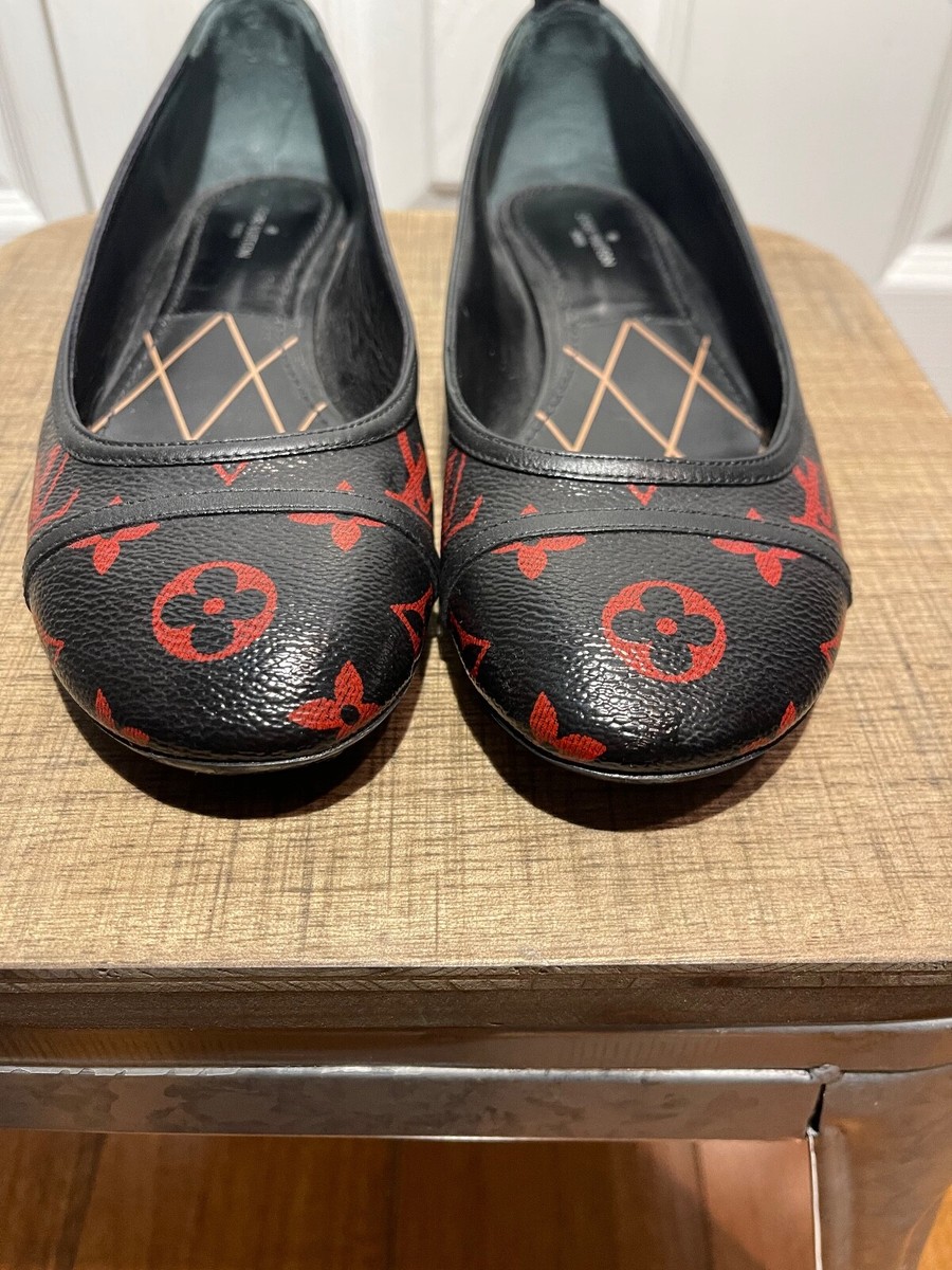 靴 Louis Vuitton Monogram Ballet Shoes BK WMNS) LOUIS VUITTON LV Nina Flat Ballerina Shoes 'Black
