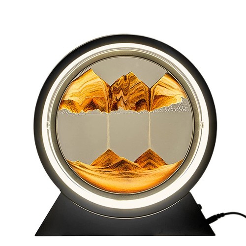 Sandbilder zum Drehen 3D Flowing Sand Art Nachtlicht Sanduhr Lampe Sandmalerei - Bild 12 von 12