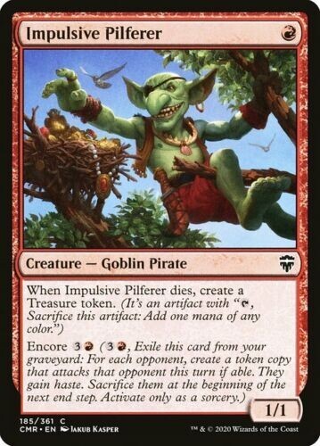 IMPULSIVE PILFERER X 4 N/M COMMANDER LEGENDS MAGIC THE GATHERING - Picture 1 of 1