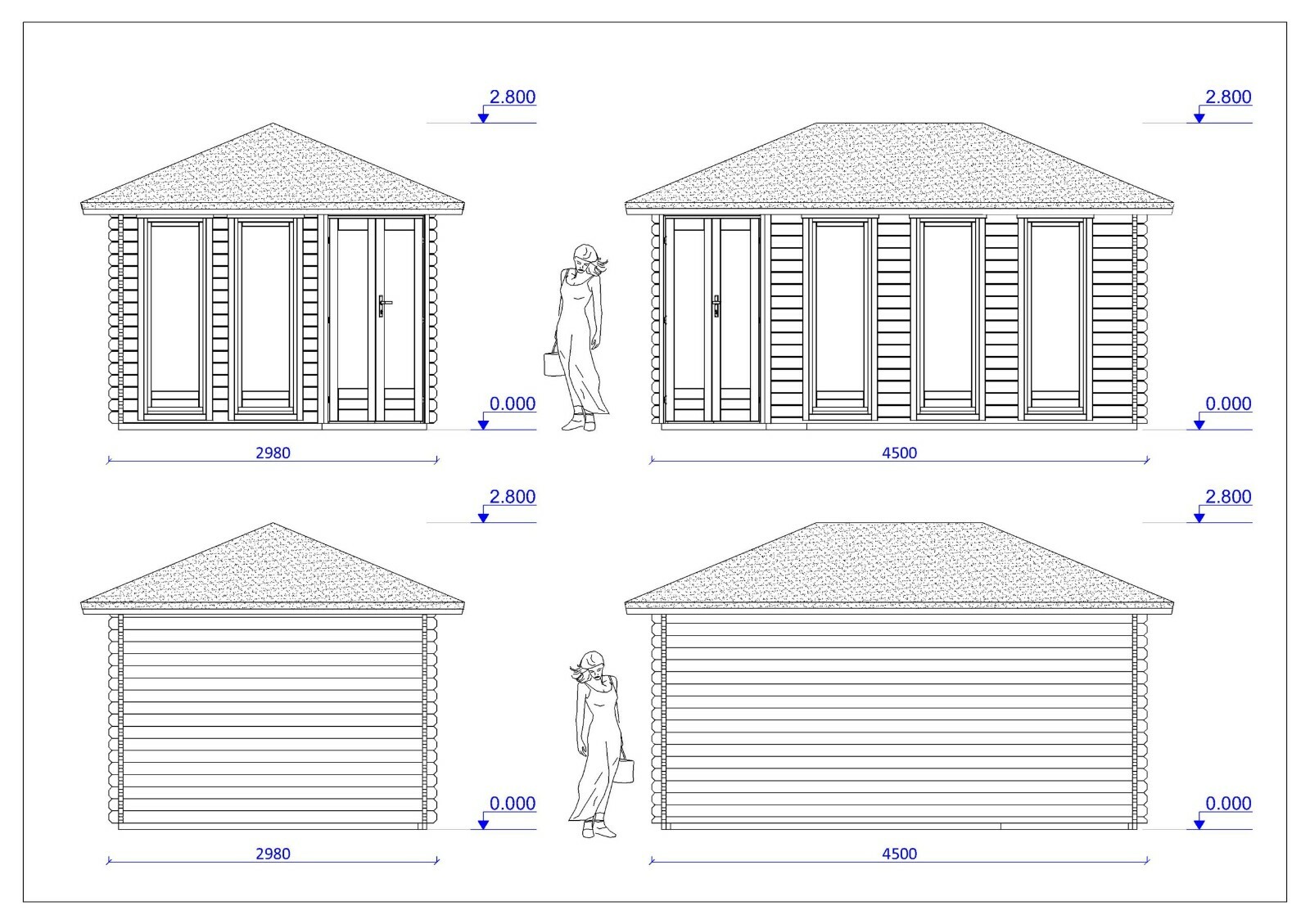 5-Eck Gartenhaus Holz Modern Pavillion, 4.5x3M 5-Eckige 40mm Marburg EB40037SL