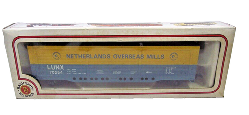 Bachman HO Scale Blue  50' Box Car Netherlands Overseas Mills Blue #70254 - Picture 1 of 6