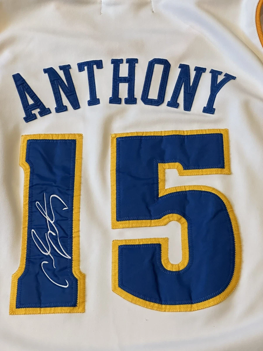 Carmelo Anthony Autographed Framed Nuggets Jersey