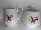 MERRY BRITE CREAMER & SUGAR BOWL WITH SANTA & MERRY XMAS SET