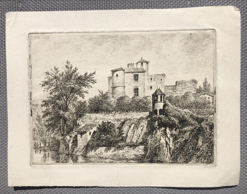 Antique Etching Original Landscape, Castle, Trees Jean-Jacques DE BOISSIEU 1836 - Picture 2 of 8