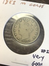 1883 5C No CENTS Liberty Nickel